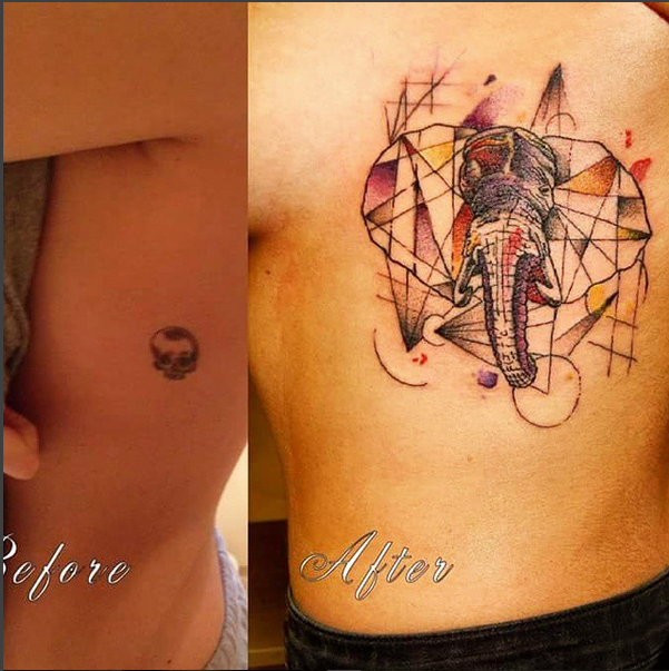 Abstract cover up of elephant by Ryan